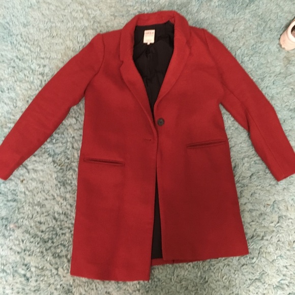 Zara Red Wool Overcoat - Picture 3 of 3